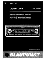 Предварительный просмотр 1 страницы Blaupunkt Laguna CD35 Operating And Installation Instructions