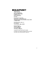 Preview for 24 page of Blaupunkt Las Vegas CDM147 Owner'S Record