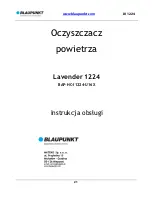 Preview for 22 page of Blaupunkt Lavender 1224 BAP-HC-I1224-U16X Instruction Manual