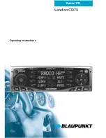 Предварительный просмотр 1 страницы Blaupunkt London CD70 Operating Instructions Manual