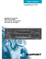 Blaupunkt Long Beach C31 Installation Instructions Manual предпросмотр