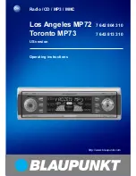 Blaupunkt Los Angeles MP72 Operating Instructions Manual предпросмотр