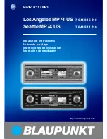 Предварительный просмотр 1 страницы Blaupunkt Los Angeles MP74 US Installation Instructions Manual