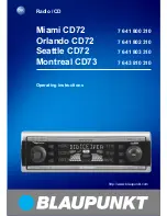 Blaupunkt MIAMI 7 641 800 310 Operating Instructions Manual предпросмотр