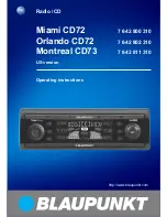 Blaupunkt MIAMI CD73 Operating Instructions Manual предпросмотр