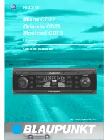 Blaupunkt MIAMI Miami CD72 Operating Instructions Manual предпросмотр