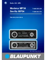 Предварительный просмотр 1 страницы Blaupunkt Modena MP54 Operating Instructions Manual