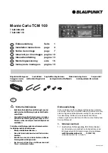 Предварительный просмотр 1 страницы Blaupunkt MONTE CARLO TCM 169 Installation Instructions Manual