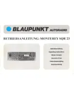 Blaupunkt Monterey SQR23 Operating Instructions Manual предпросмотр