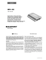 Blaupunkt MPA 400 Operating Instructions Manual предпросмотр