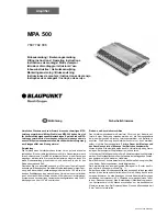 Предварительный просмотр 1 страницы Blaupunkt MPA 500 Fitting Instructions / Operating Instructions