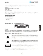 Preview for 3 page of Blaupunkt MS12BT Owner'S Manual