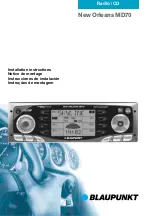 Blaupunkt New Orleans MD70 Installation Instructions Manual предпросмотр