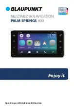 Preview for 1 page of Blaupunkt PALM SPRINGS 800 Operating And Installation Instruction