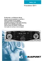 Предварительный просмотр 1 страницы Blaupunkt Pasadena CD71 Operating And Installation Instructions