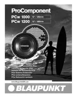 Предварительный просмотр 1 страницы Blaupunkt ProComponent PCw 1000 Owner'S Manual