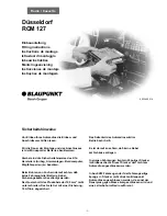 Blaupunkt RCM 127 Fitting Instructions Manual предпросмотр