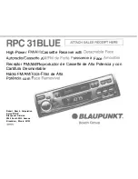 Предварительный просмотр 1 страницы Blaupunkt RPC 31BLUE Owner'S Record