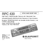 Blaupunkt RPC430 User Manual предпросмотр