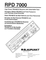 Предварительный просмотр 1 страницы Blaupunkt RPD 7000 Owner'S Record