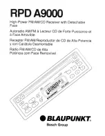 Предварительный просмотр 1 страницы Blaupunkt RPD A9000 Owner'S Record