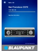 Предварительный просмотр 1 страницы Blaupunkt SAN FRANCISCO CD72 Operating Instructions Manual