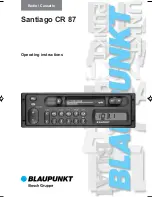 Blaupunkt SANTIAGO CR 87 Operating Instructions Manual предпросмотр