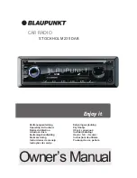 Предварительный просмотр 1 страницы Blaupunkt STOCKHOLM 230 DAB Operating Instructions Manual