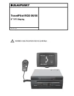 Preview for 1 page of Blaupunkt TRAVEL PILOT RGS 06 Installation Instructions Manual