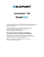 Предварительный просмотр 3 страницы Blaupunkt TravelPilot 43 Quick Manual