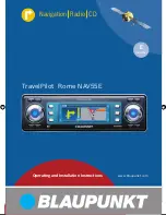 Предварительный просмотр 1 страницы Blaupunkt TravelPilot Rome NAV55E Operating And Installation Instructions