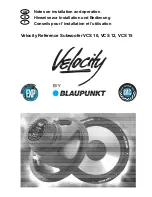 Preview for 1 page of Blaupunkt Velocity VCS 10 Notes On Installation And Operation