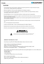 Предварительный просмотр 8 страницы Blaupunkt VOLCANO 600 Instruction Manual