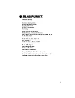 Предварительный просмотр 25 страницы Blaupunkt Washington CM147 Owner'S Manual