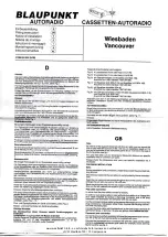 Предварительный просмотр 1 страницы Blaupunkt Wiesbaden SQR 45 Fitting Instructions Manual