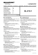 Blaupunkt XL 213.1 Installation Instructions preview