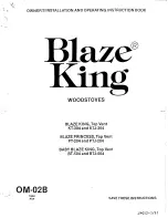 Preview for 1 page of Blaze King BT-504 Owner'S Installation &  Operating Instruction Book