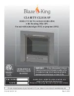 Preview for 1 page of Blaze King Clarity CL2118 SP Operation & Installation Manual