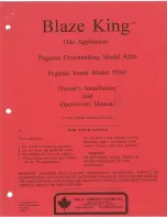 Preview for 3 page of Blaze King Pegasus 9100 Owner'S Installation And Operation Manual