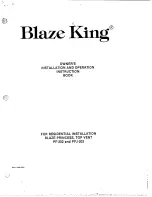 Blaze King PF-202 Owner'S Installation And Operation Book preview