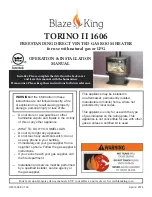 Blaze King TORINO II 1606 Operation & Installation Manual предпросмотр