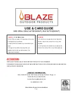 Blaze Outdoor Products BLZ-4LTE2 Use & Care Manual предпросмотр