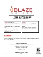 Blaze BLZ-4LTE Use & Care Manual preview