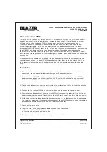 blazer C3050K Owner'S Manual предпросмотр