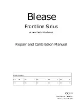 Blease Frontline Sirius Repair And Calibration Manual preview