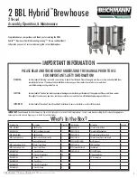 Blichmann Engineering 2 BBL Hybrid Brewhouse Assembly Operation Maintenance Manual preview