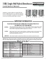 Blichmann Engineering BEPS-BK-5BBL-SW Assembly Operation Maintenance Manual preview