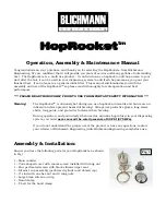 Preview for 1 page of Blichmann Engineering HopRocket Operation, Assembly & Maintenance Manual