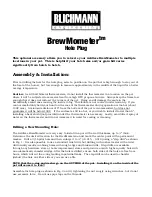 Preview for 1 page of Blichmann BrewMometer Hole Plug Quick Manual