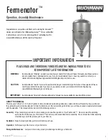 Предварительный просмотр 1 страницы Blichmann Fermenator Operation, Assembly, Maintenance